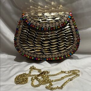 Chic Gold and Multicolor Women's Clutch